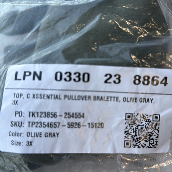 Savage Fenty Xssential Pullover Bralette Olive Gray 3X NWT in packaging - Picture 7 of 8